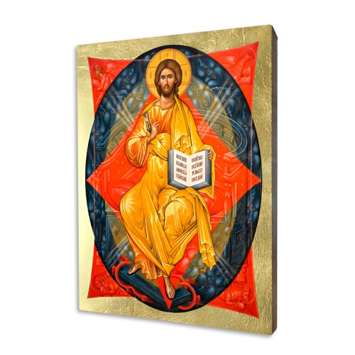 Ikona Zbawiciel na Mocach – Chrystus Pantokrator na złoconej desce