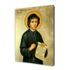 Ikona św. Elżbiety Ann Seton na desce lipowej z różańcem, zwojem i złoconym tłem