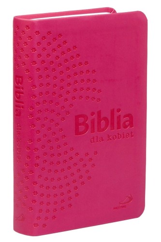 Biblia dla kobiet w malinowej oprawie z tłoczonym motywem kwiatowym