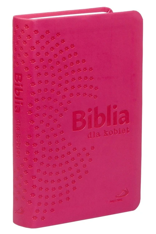 Biblia dla kobiet w malinowej oprawie z tłoczonym motywem kwiatowym