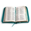 Biblia dla kobiet - suwak, paginator, złocone brzegi kartek, turkusowa