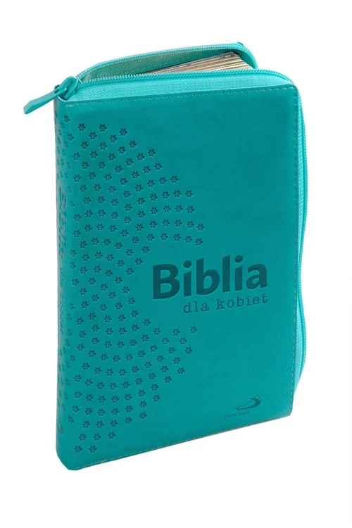 biblia-dla-kobiet-turkusowa-suwak-paginatory-zlocone-brzegi
