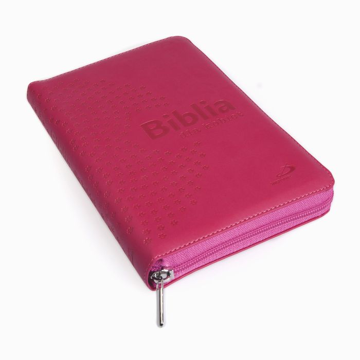 Malinowa Biblia dla kobiet – zamknięta książka z suwakiem