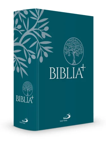 Biblia Plus w twardej turkusowej oprawie – okładka i grzbiet