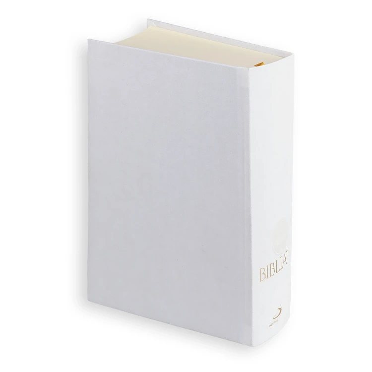 Biblia Plus biała – tył płóciennej oprawy