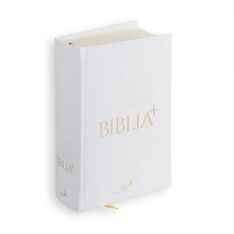 Biała Biblia Plus z paginatorami – przednia okładka