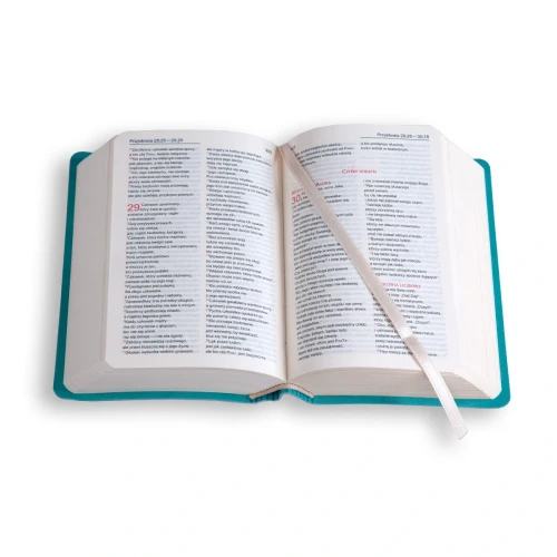 Otwarta Biblia Tabor – dwukolorowy tekst i tasiemka zakładki