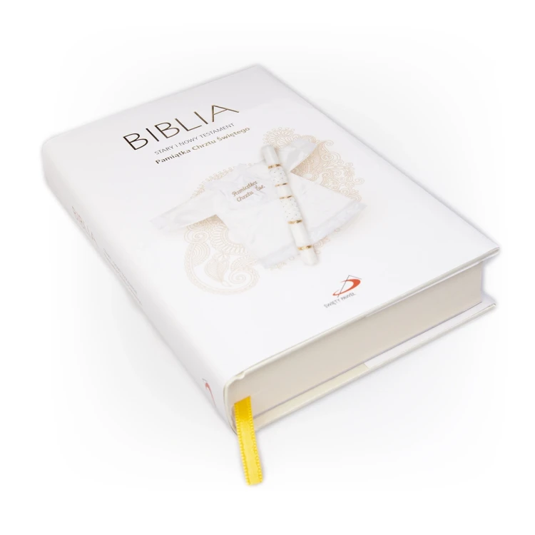 Biblia na chrzest – zamknięta książka z tasiemką