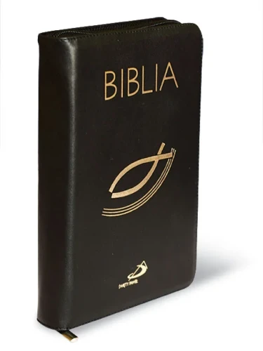 Czarna Biblia z rybką z suwakiem – okładka i grzbiet