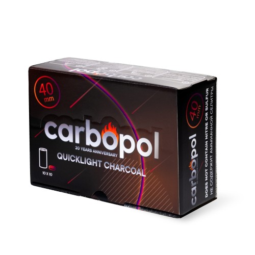 Węgielki samorozpalające Carbopol 40 mm – czarne opakowanie