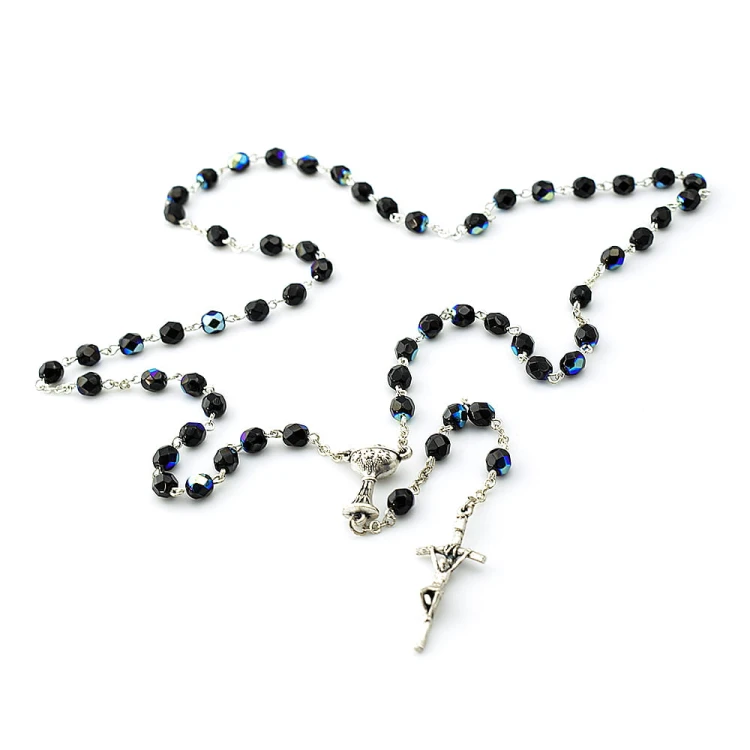 Różaniec opalizujący, granatka 6 mm. Na Pierwszą Komunię Świętą.