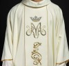 Ornat maryjny ecru z monogramem w koronie