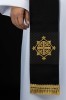 Czarna stuła aksamitna ze złotym krzyżem – zdjęcie 4