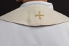 Aksamitna stuła ecru z haftem IHS i złotą dekoracją – zdjęcie 5