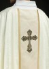 Ornat ecru z żakardowym pasem i krzyżem – zdjęcie 7