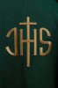 Ornat zielony z haftem IHS i złotym obszyciem – zdjęcie 4