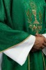 Ornat zielony żakardowy z haftem kielicha i Hostii – zdjęcie 4