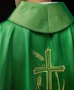 Ornat zielony z haftem kłosów zboża i krzyża – zdjęcie 6