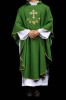 Ornat zielony z haftem krzyża i szerokim kołnierzem – zdjęcie 9
