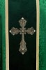 Ornat zielony żakardowy z haftowanym pasem i krzyżem – zdjęcie 8