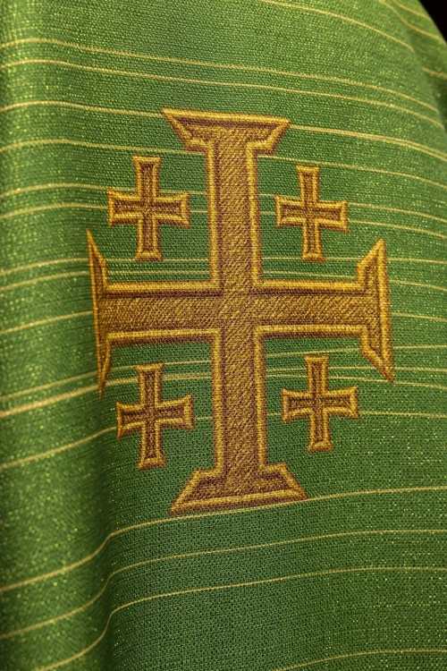 Ornat zielony z nadrukiem krzyża jerozolimskiego – zdjęcie 8