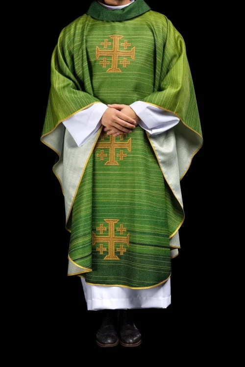 Ornat zielony z nadrukiem krzyża jerozolimskiego – zdjęcie 10