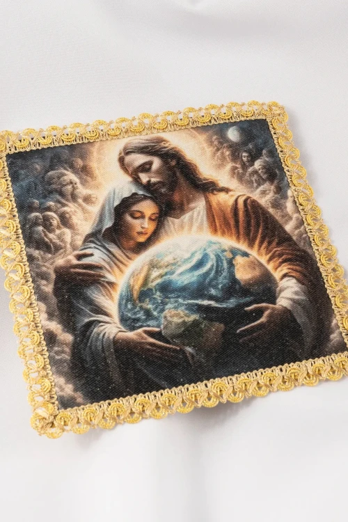 Palka kielichowa biała z motywem maryjnym – zdjęcie 2