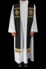 Stuła kapłańska czarna z haftem IHS – zdjęcie 1