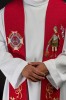 Stuła kapłańska czerwona ze św. Florianem – zdjęcie 2