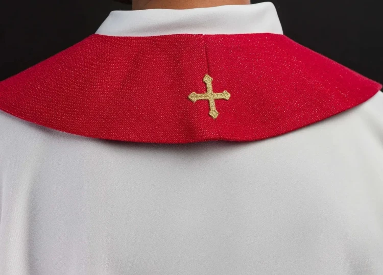 Stuła kapłańska czerwona ze św. Florianem – zdjęcie 6