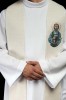 Stuła kapłańska ecru ze św. Józefem – zdjęcie 3