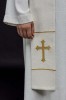 Stuła kapłańska ecru ze św. Ojcem Pio – zdjęcie 3
