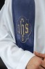 Stuła kapłańska fioletowa z haftem IHS – zdjęcie 3