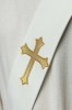 Stuła diakońska ecru z haftem krzyża – detal 5