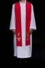 Stuła kapłańska czerwona z haftem eucharystycznym – detal 4