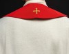 Stuła kapłańska czerwona z haftem krzyża – detal 4