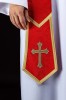 Stuła kapłańska czerwona z haftem krzyża – detal 5