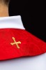 Stuła kapłańska czerwona z haftem krzyża – detal 6
