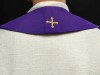 Stuła kapłańska fioletowa z haftem eucharystycznym – detal 4