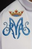 Stuła liturgiczna biała z haftem maryjnym – detal 2