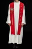 Stuła liturgiczna czerwona z dekoracyjnym haftem