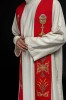 Stuła liturgiczna czerwona z haftem IHS – detal 3