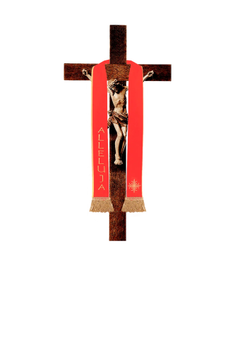 Stuła liturgiczna czerwona z haftem krzyża
