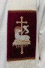 Stuła liturgiczna ecru z haftem Baranka Paschalnego – detal 4
