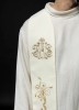 Stuła liturgiczna ecru z haftem IHS – detal 3