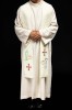 Stuła liturgiczna ecru z haftem krzyża