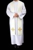 Stuła liturgiczna ecru z haftem krzyża