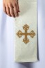 Stuła liturgiczna ecru z haftem krzyża – detal 4