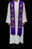 Stuła liturgiczna fioletowa z haftem IHS – detal 7