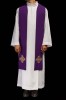 Stuła liturgiczna fioletowa z haftem krzyża – detal 4